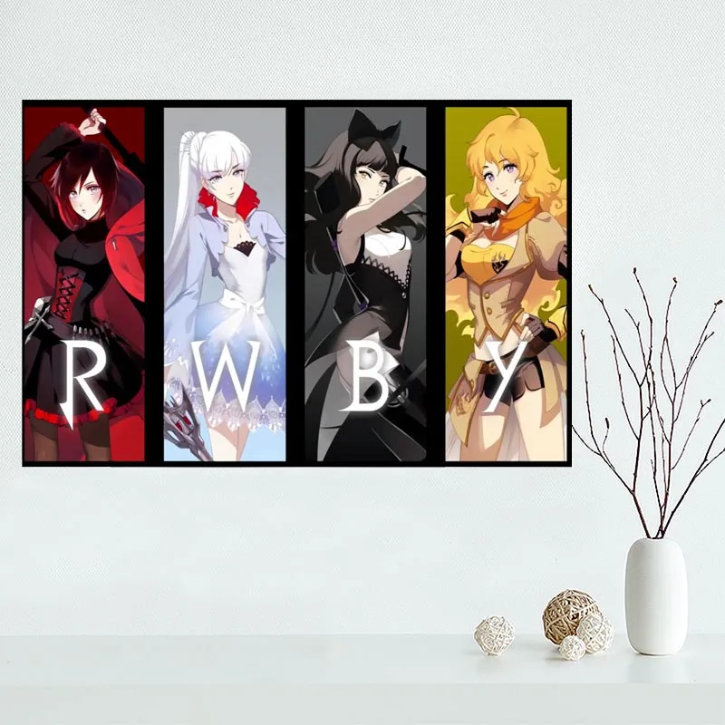 Новое поступление на заказ RWBY холст картина плакат Домашняя Декоративная скатерть шелковая ткань настенное Искусство Плакат для гостиной - Цвет: Светло-серый