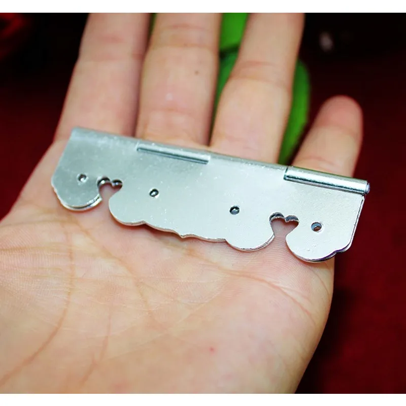 12Pcs 65*38mm White Cabinet Door Luggage Aluminum Hinge,8 Holes Decor,Furniture Decor,Antique Vintage Heart Flower Dot Hinge