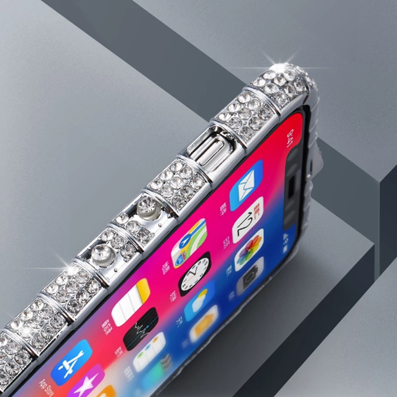 Luxuy Алмазный бампер для iPhone X 6 S 7 8 плюс модные блестящие кристалл чехол телефона
