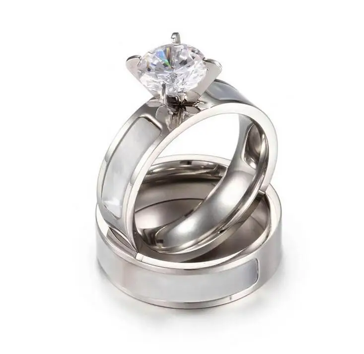 Парные кольца для мужчин и женщин обручальные из нержавеющей стали золотого