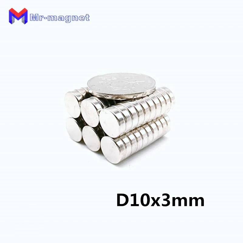 500 шт. 10x3 мм неодимовые магниты тонкий диск N35 10*3 ремесло холодильник Diy магнитные