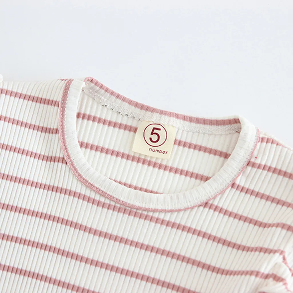 Детская одежда для малышей полосатая рубашка без рукавов девочек + шорты на