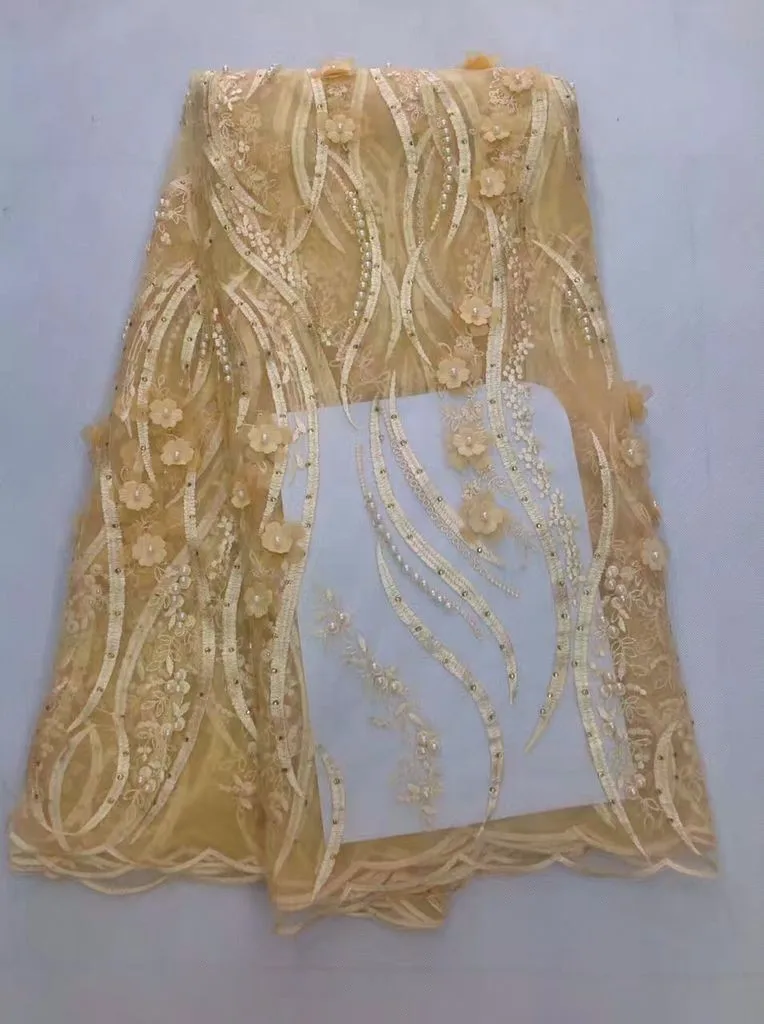 2017 последние кружевной ткани высокого качества африканская 3d цветок сетки