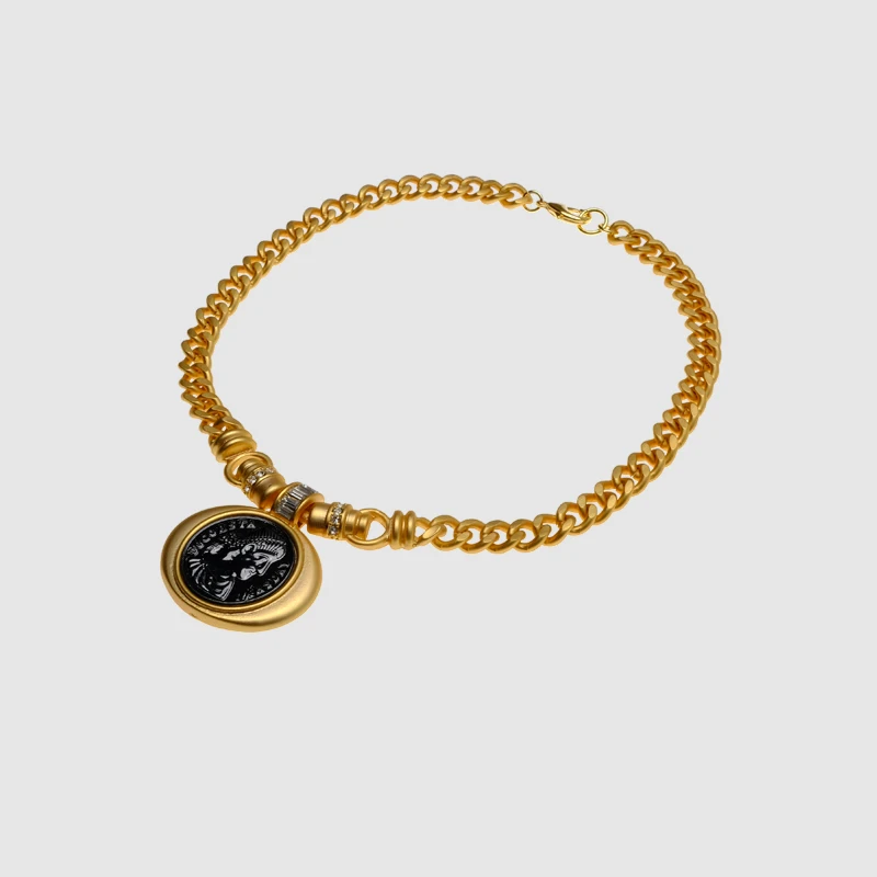Бутик Amorita новый стиль кулон с портретом золотого цвета ожерелья|colorful necklace|pendant