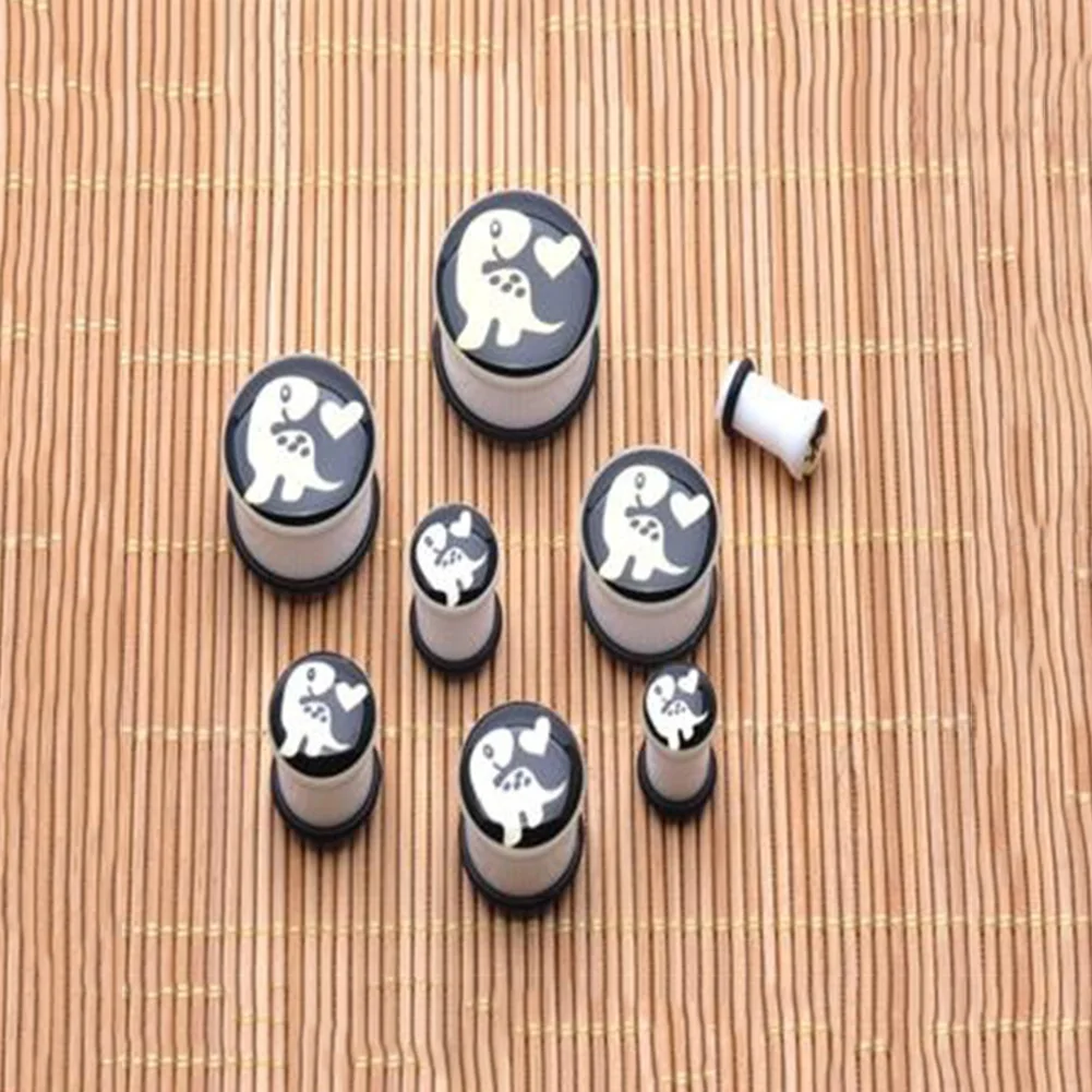 Модный комплект из 2 предметов с принтом динозавра штанги для уха туннельный