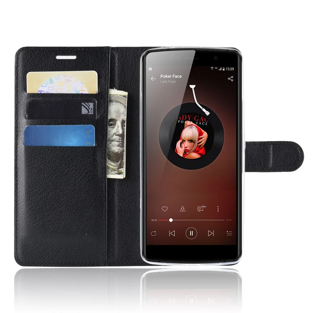 Чехол для телефона Leagoo Power 5 откидная Обложка на заднюю панель из искусственной