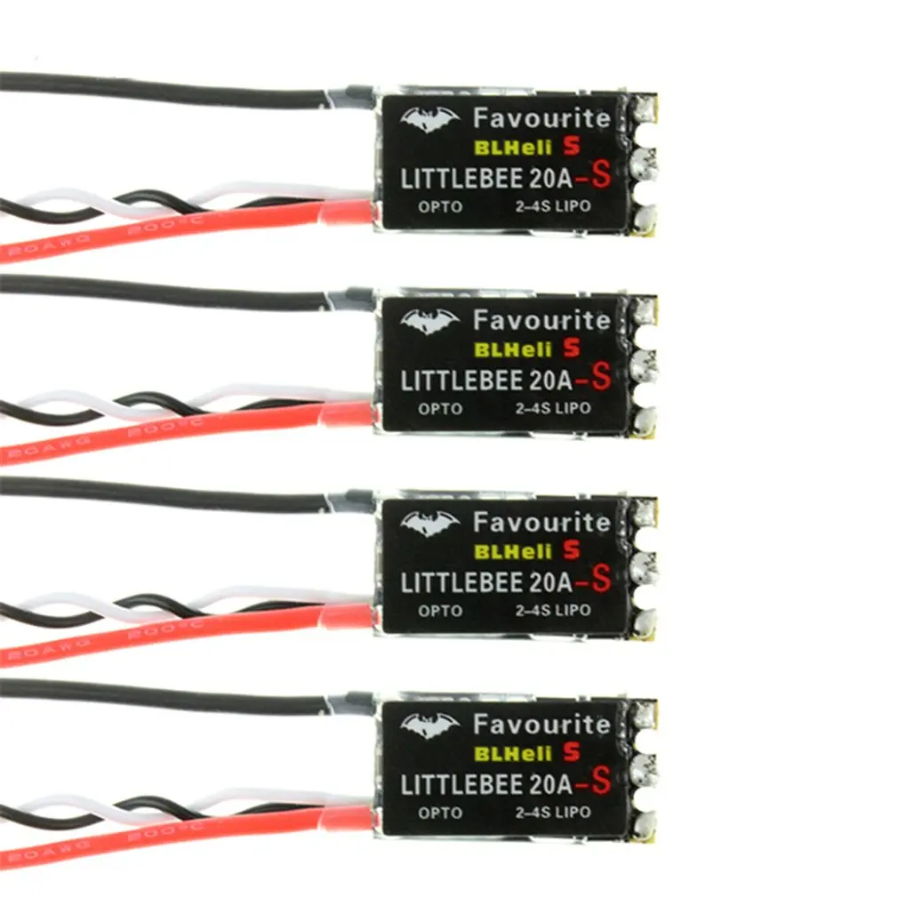4 шт. FVT LittleBee 20A-S 30A-S ESC BLHeli_S OPTO 2-6S Mulitshot Oneshot42/125 электронный регулятор скорости для радиоуправляемого дрона