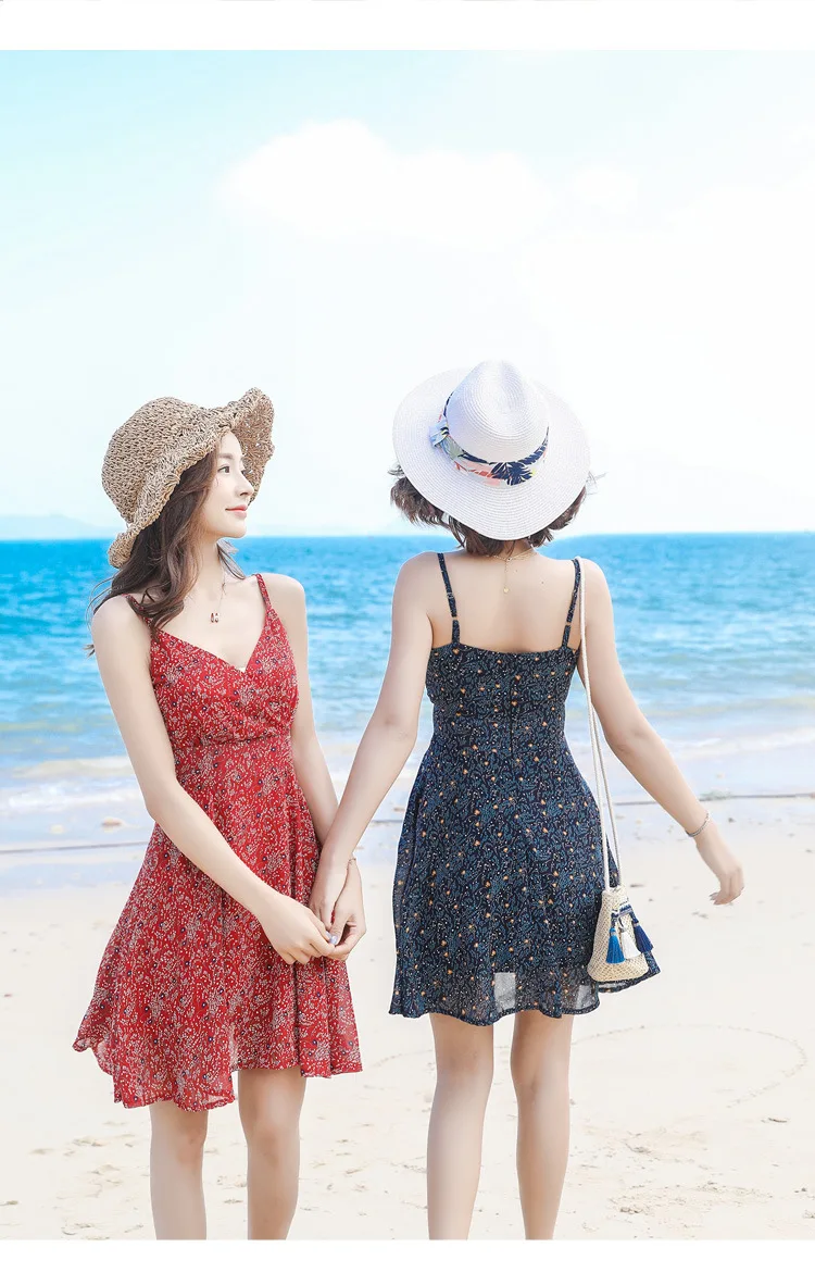 Новинка 2020 стильное платье летнее темпераментное шифоновое сексуальное