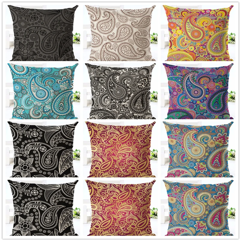 

45x45 High Quality Creative Geometry Print Fundas Cotton Linen Home Docor Cushion Cover Soft Pillow Seat Cushion Pillow Cojines
