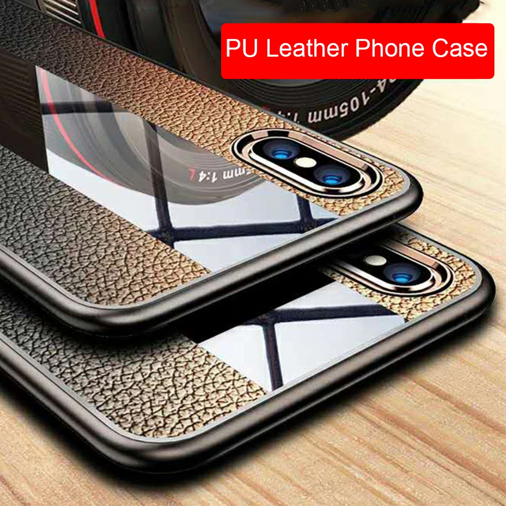 Магнитный чехол для телефона из искусственной кожи iPhone X XR XS Max 8 7 6 S Plus закаленного