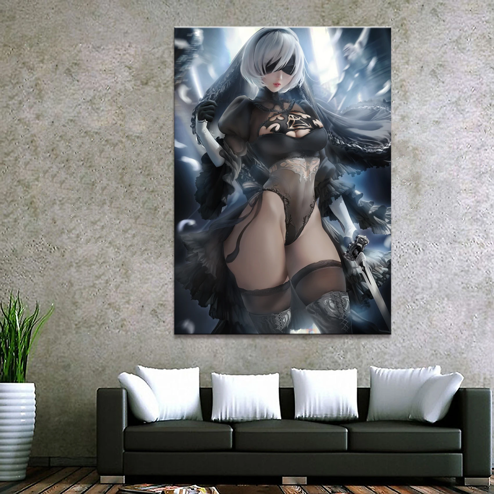 Домашний декор холст 1 штука Милая сексуальная игра NieR Automata 2B постеры и принты