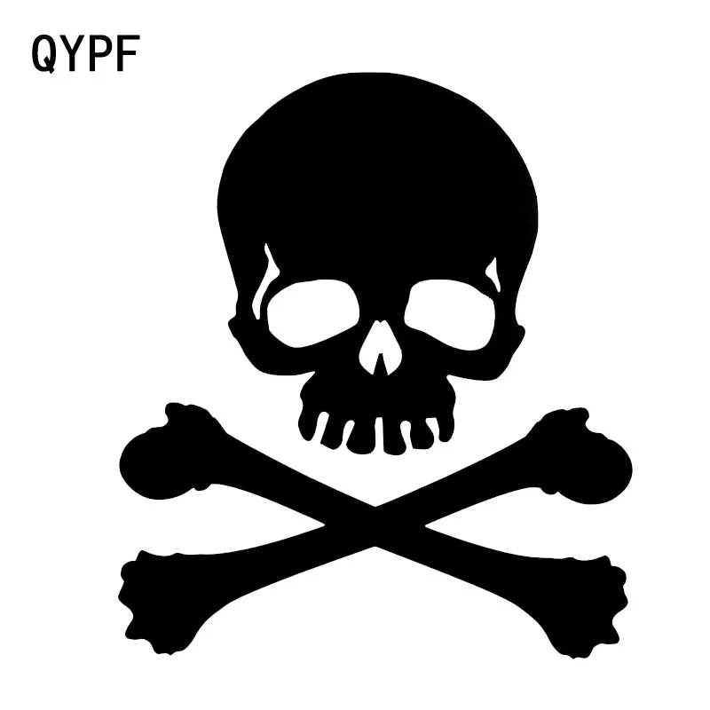 

QYPF 14.7*16.8CM Coolest Skull Decoration Car Sticker Black Silver Vinyl Motorcycle Bicycle Accessories Graphic C16-0183