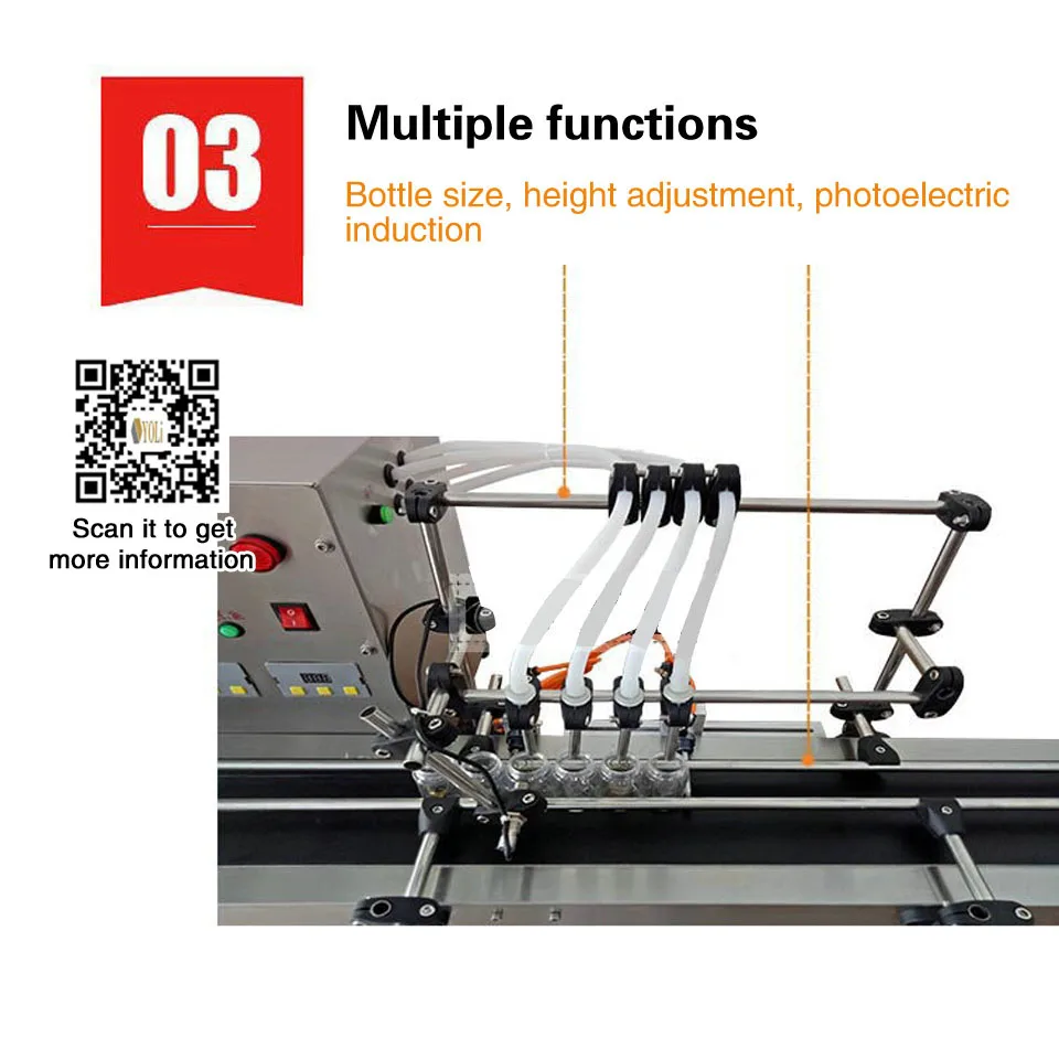 Машина для наполнения жидкими бутылками 4 насадки автоматическая машина с
