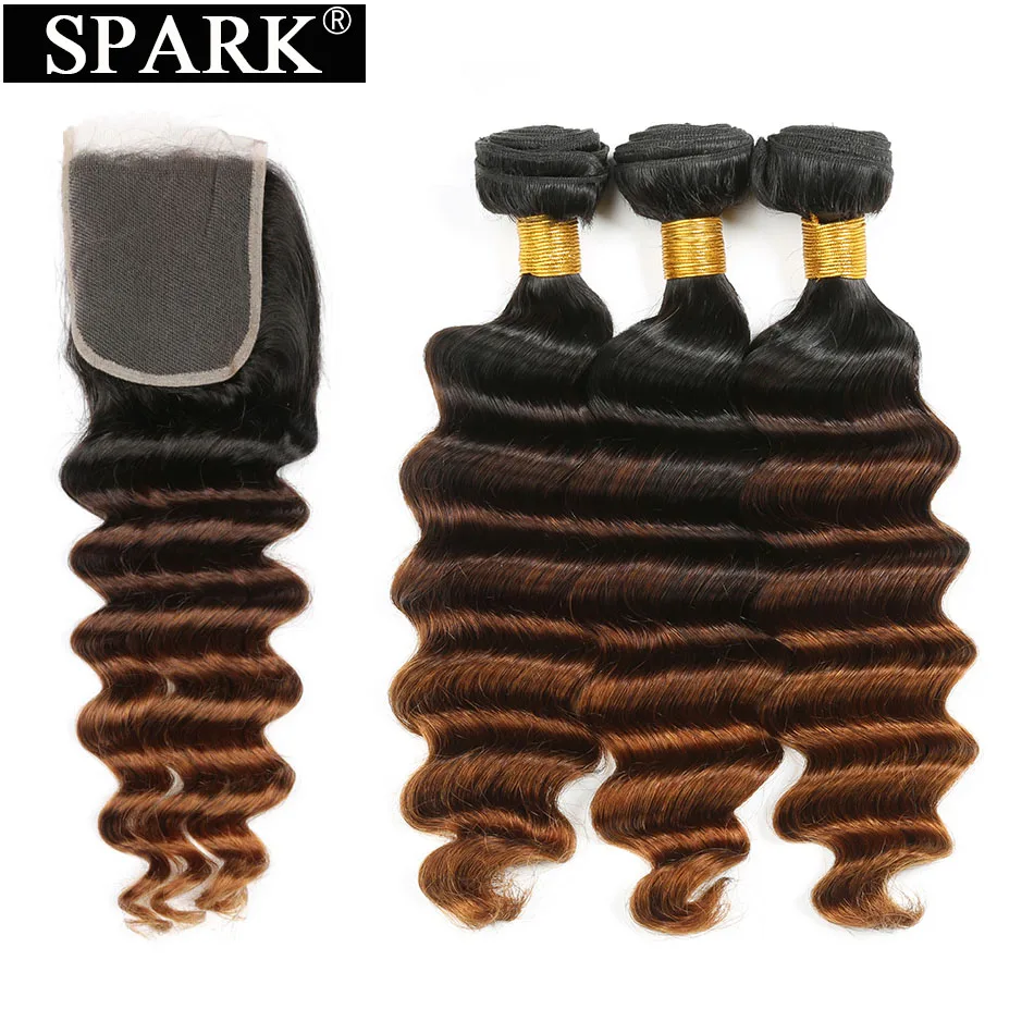 Spark 1B/4/30 эффектом деграде (переход от темного к бразильские волосы плетение пучки
