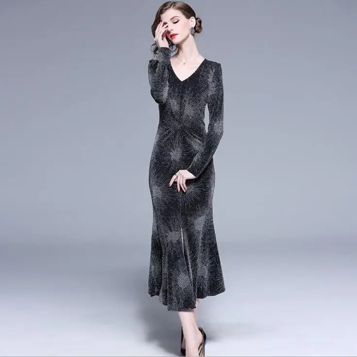 Новинка блестящее длинное платье RUVOE женское сексуальное для вечерние НКИ одежда