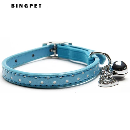 Bling Dot домашних животных кожа собака кошка Регулируемый воротник Цепочки и