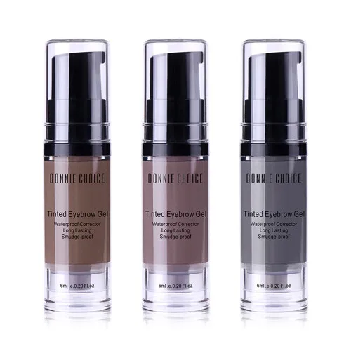3 pcs set Bonnie Choice, 6 мл, крем для бровей, Натуральный жидкий гель для бровей, хна, тени для бровей, брови, черный, усилитель бровей - Цвет: 3 pcs set