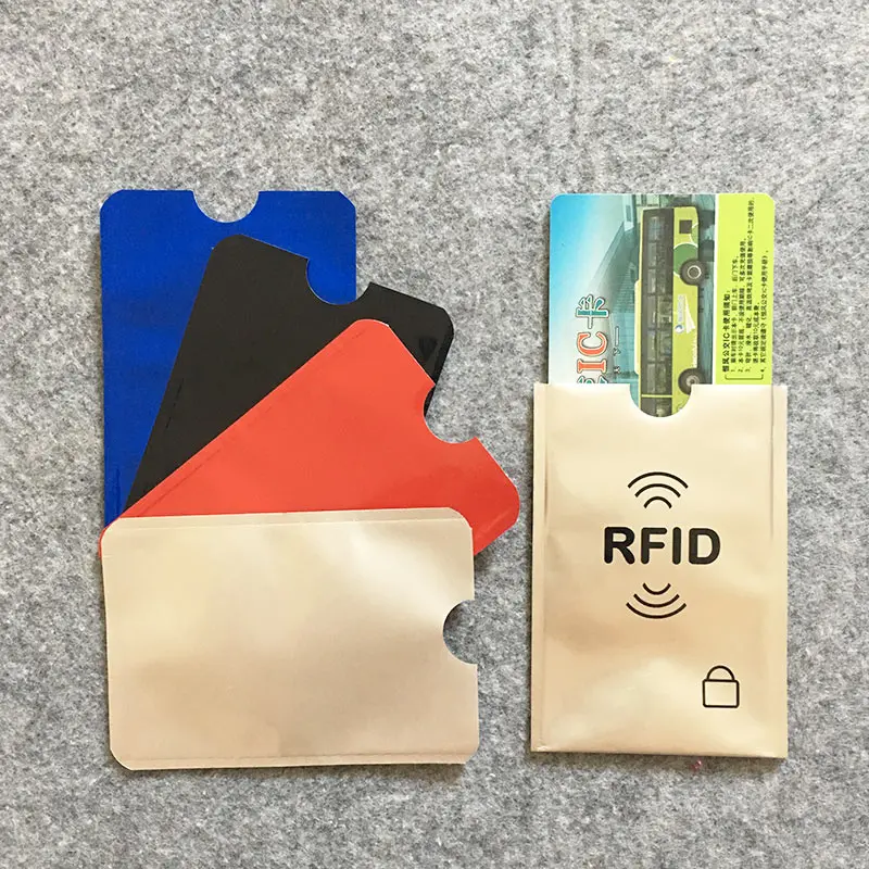 1 mixed color Анти Rfid Цвета Блокировка ридер замок банк держатель для карт Id банковский чехол для карт Защита металлический кредитный держатель для карт Алюминий 5 шт./лот - Цвет: 1 mixed color