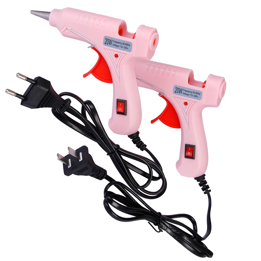 

US/EU Plug 20W Professional High Temp Hot Melt Glue Gun with 7mm Glue Stick Graft Repair Heat Gun Pneumatic DIY Tools Glue Gun