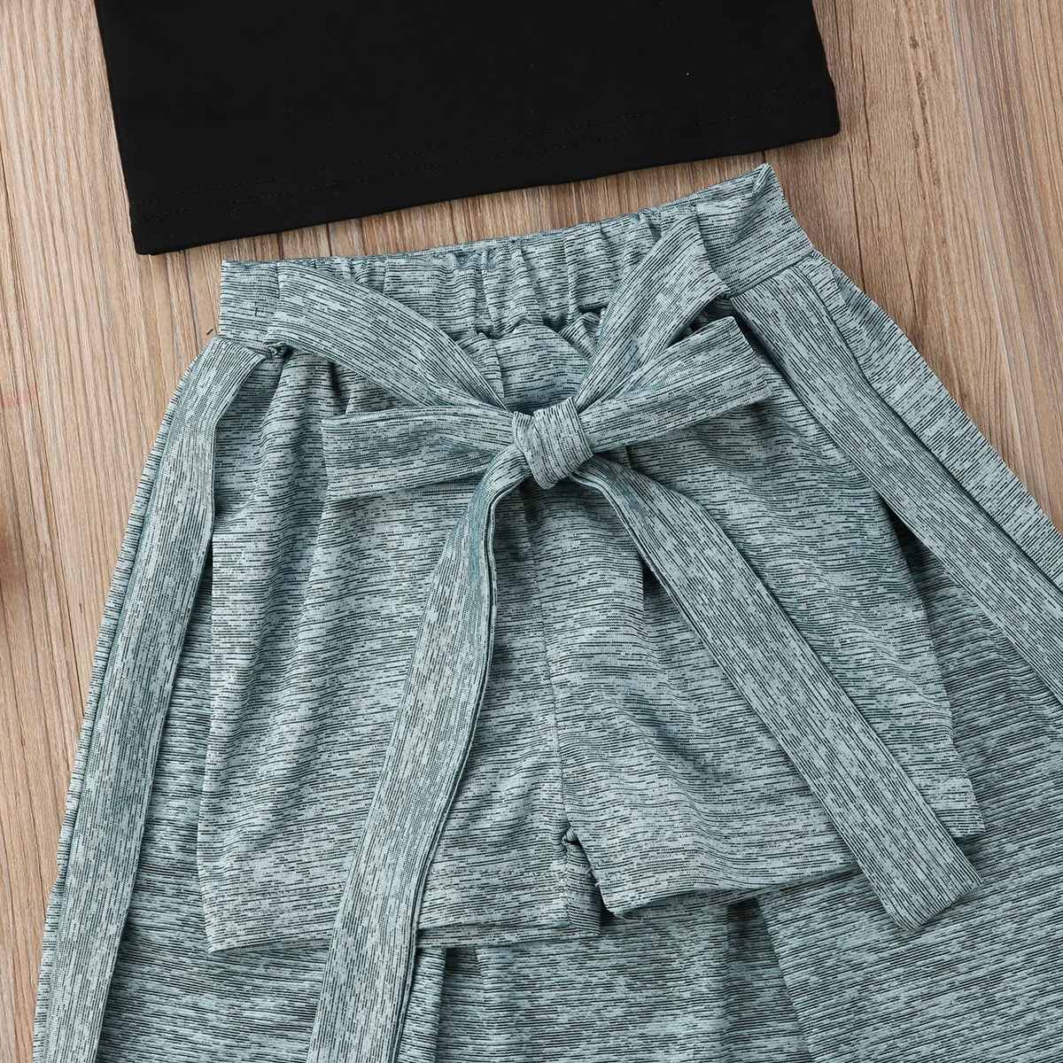 Детские блузки и шорты для маленьких девочек юбка повседневные хлопковые летние