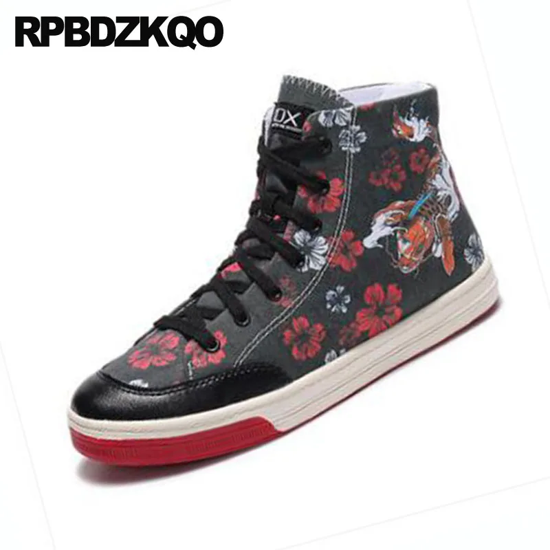 Цветочные кроссовки черные мужские туфли с цветочным принтом для катания на