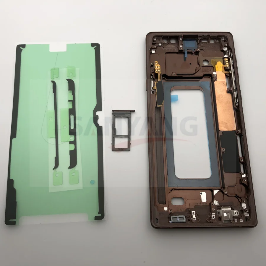 Для samsung Galaxy Note 9 N960 N960F N960FD N9600 средняя рамка Корпус Корпуса note9 крышка с держателем sim-карты наклейка