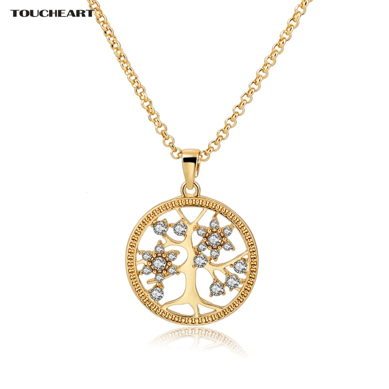 

TOUCHEART Beautiful Gold color Necklaces & Pendants steampunk Crystal Tree Necklaces for Women Jewelry Accessories SNE160107