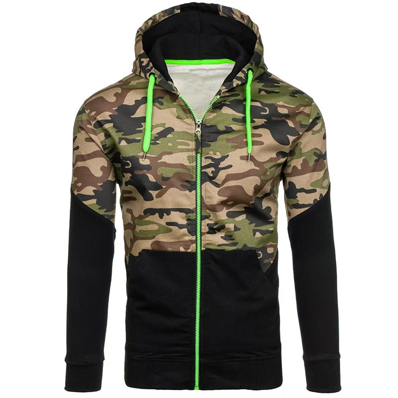 LEDINGSEN новый дизайнер Slim Fit Камуфляжный худи мужской с длинным рукавом синяя