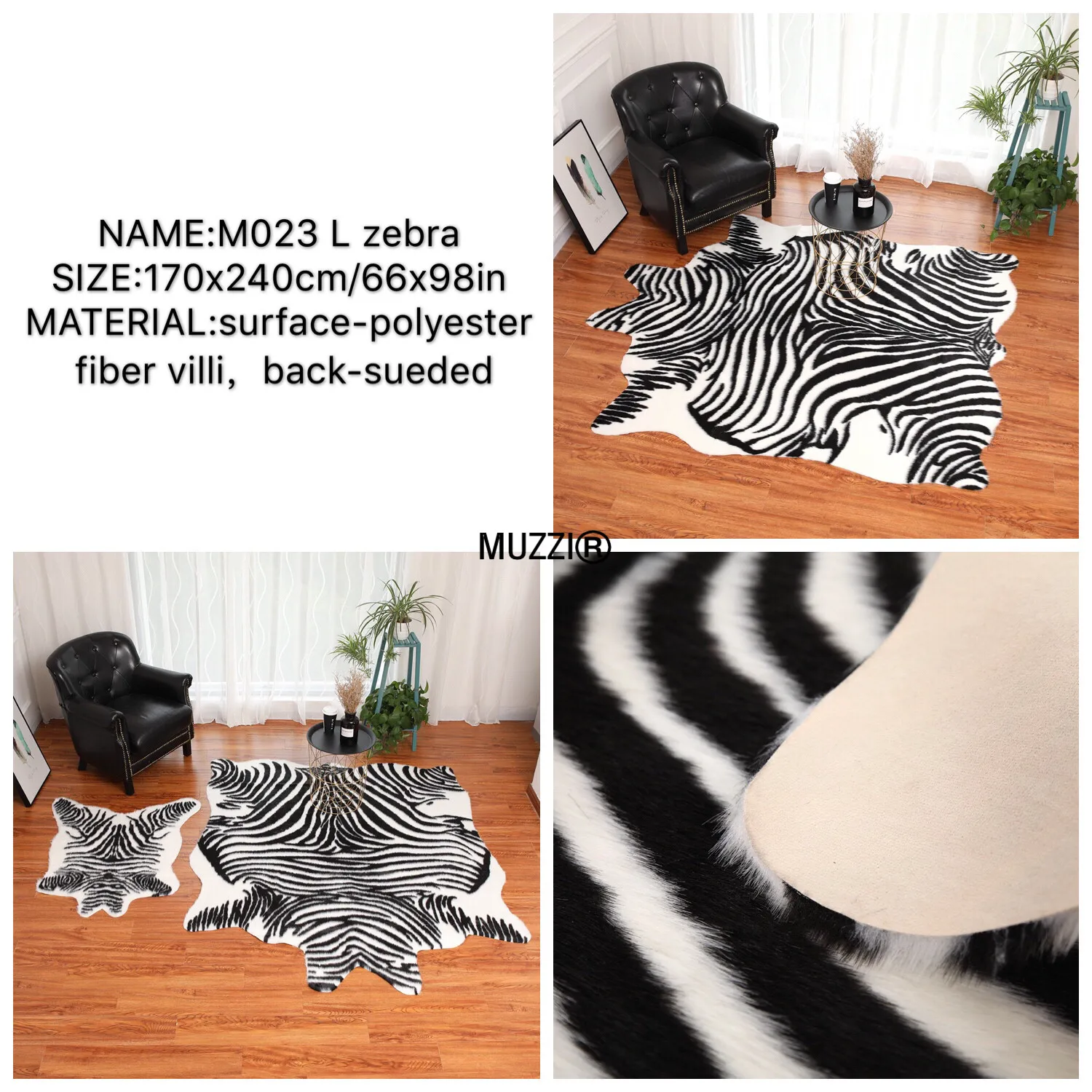 M023 170x220cm Модный ковер с принтом зебры/коровы, бархатные коврики из искусственной кожи, коровья кожа, животные, натуральная форма, ковры, декоративные коврики - Цвет: M023 170x220cm