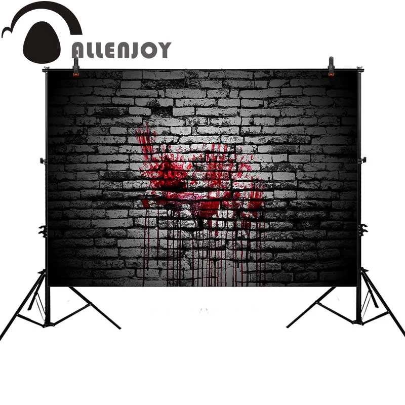 Allenjoy Хэллоуин кирпичная стена фотография Фон ужас темная кровь ручной фон