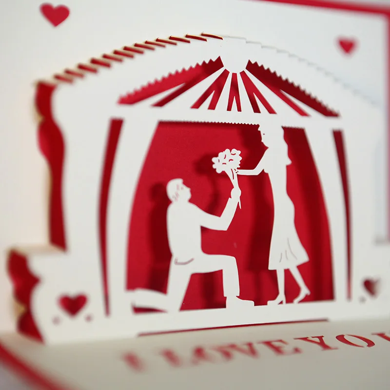 3D предложить открытки свадебные поздравительные Свадебные украшения День Святого Валентина приглашения на