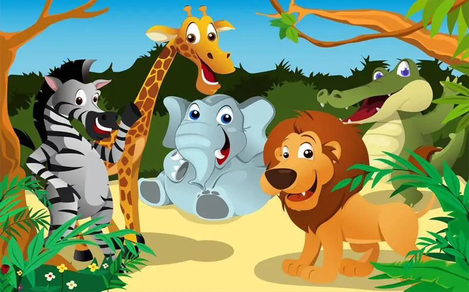 Пользовательские 3D фото обои детской комнаты росписи мультфильм африканская