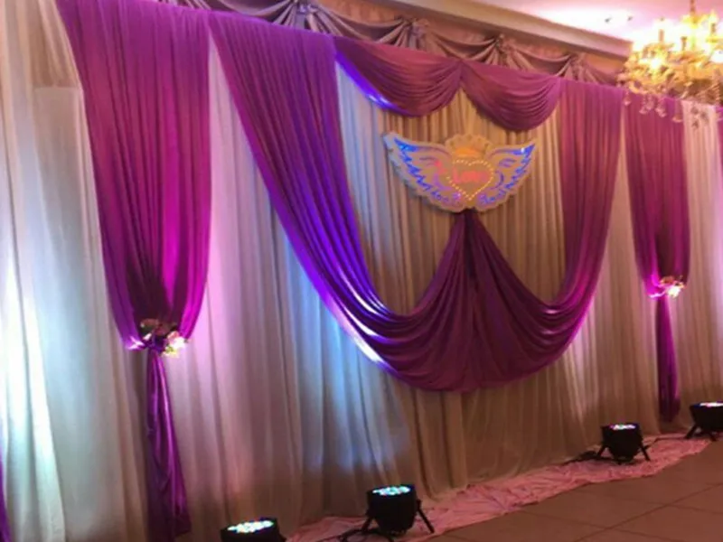 

10ft*30ft (3m*6m) Top Quality Colorful Wedding Background Drapery Decoration Purple Voilet Drapery Baby Shower Supplies