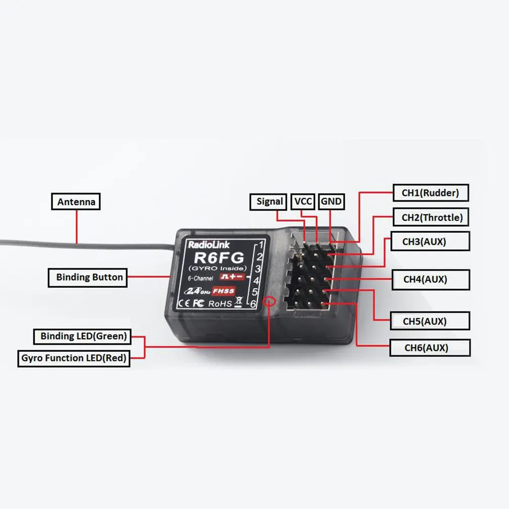 Горячее предложение! Распродажа! Radiolink R6FG 2 4 ГГц 6 канальный приемник FHSS радио