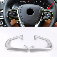 for bmw 5 series g30 2018 car styling abs chrome interior steering wheel button frame trim 2pcs