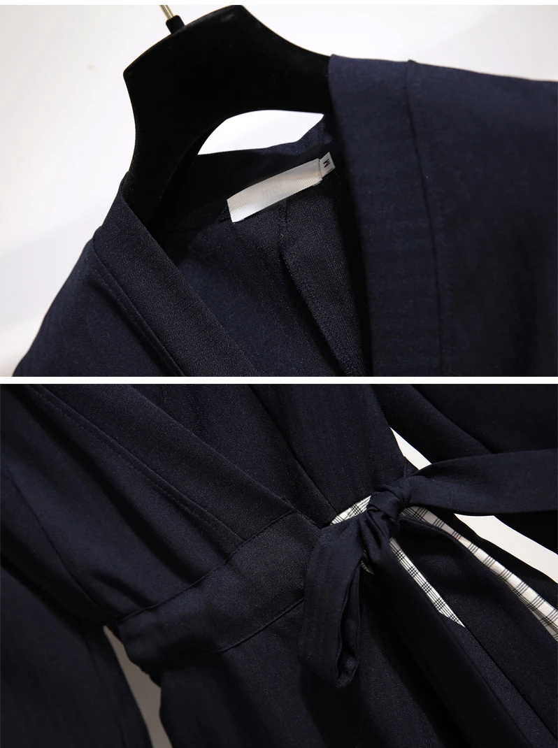 Корейское осеннее платье большого размера, женская одежда, весна, однотонное платье с отстрочкой, океанское тонкое стройнящее женское платье с поясом