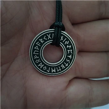 Antique silver Амулет викинга кулон ожерелье исландский вегвисир шлем ужас в руническом круге бижутерия в стиле викингов валкнут Ворон РУНИЧЕСКАЯ подвеска Nordi - Окраска металла: Antique silver