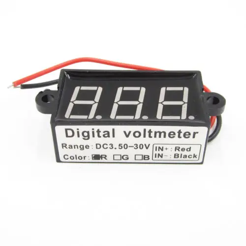 DC 3.5-30V Digital Voltmeter Voltage Test Module Waterproof 3Bit Red 0.56'' | Электроника