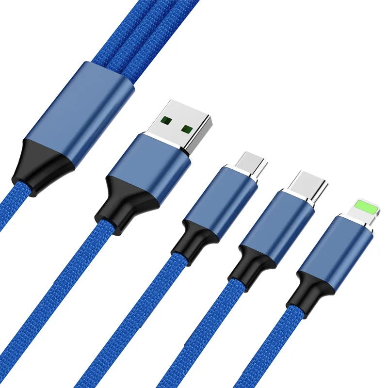 USB Type C/Micro/Iphone 3 в 1 удлинитель Кабель быстрое зарядное устройство 2 м кабели для iphone