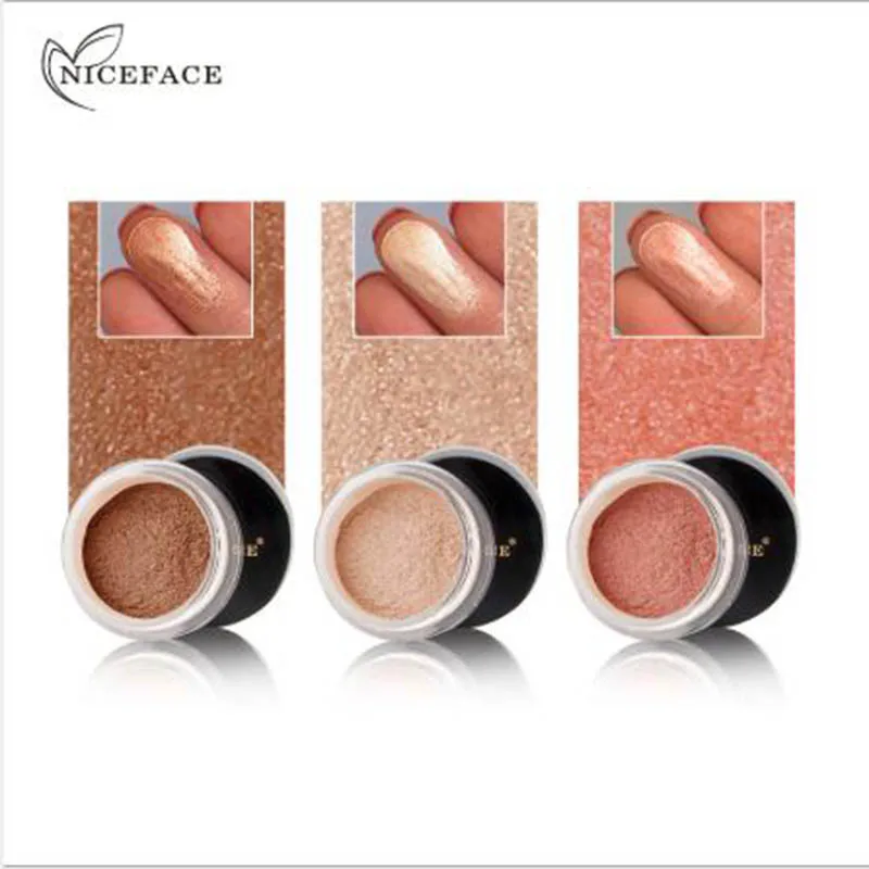 NICEFACE Хайлайтер для лица и бронзер пудра сияющая мерцающая осветляющая макияжа