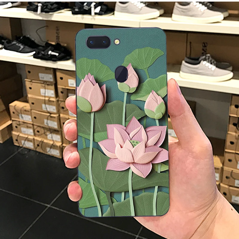 2 шт. для OPPO R15 чехол задняя крышка красивые цветы мягкий силиконовый R 15 чехлы OPPOR15
