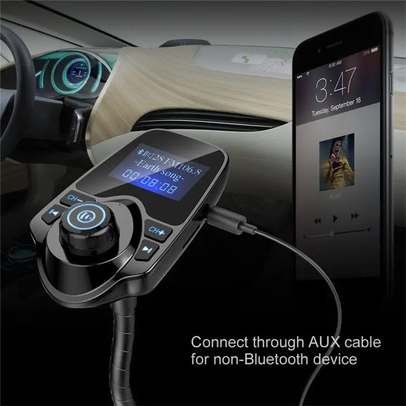 Новый ANLUD Bluetooth автомобильный FM трансмиттер MP3 плеер с ЖК дисплеем и разъемом USB
