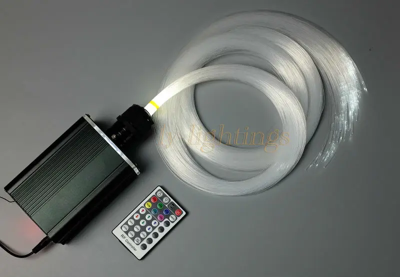 

For sales Decoration fiber optic light kit optical fiber stars celing light RGB+W 18W led light source+0.75mmx3mx300 PMMA fibre