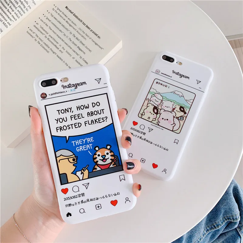 Чехол с милыми мультяшными персонажами для iPhone X XS MAX XRWhite background text dialog box