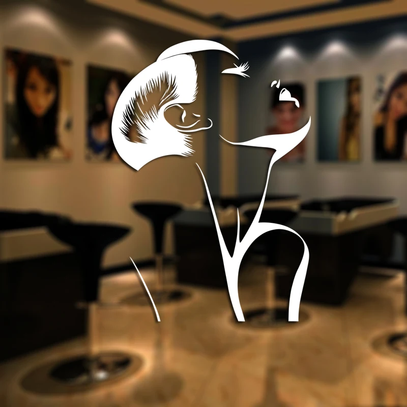 

Hair Salon Sticker Beauty Scissors Decal Haircut Name Posters Vinyl Wall Art Decals Decor Decoration Mural Salon Sticker