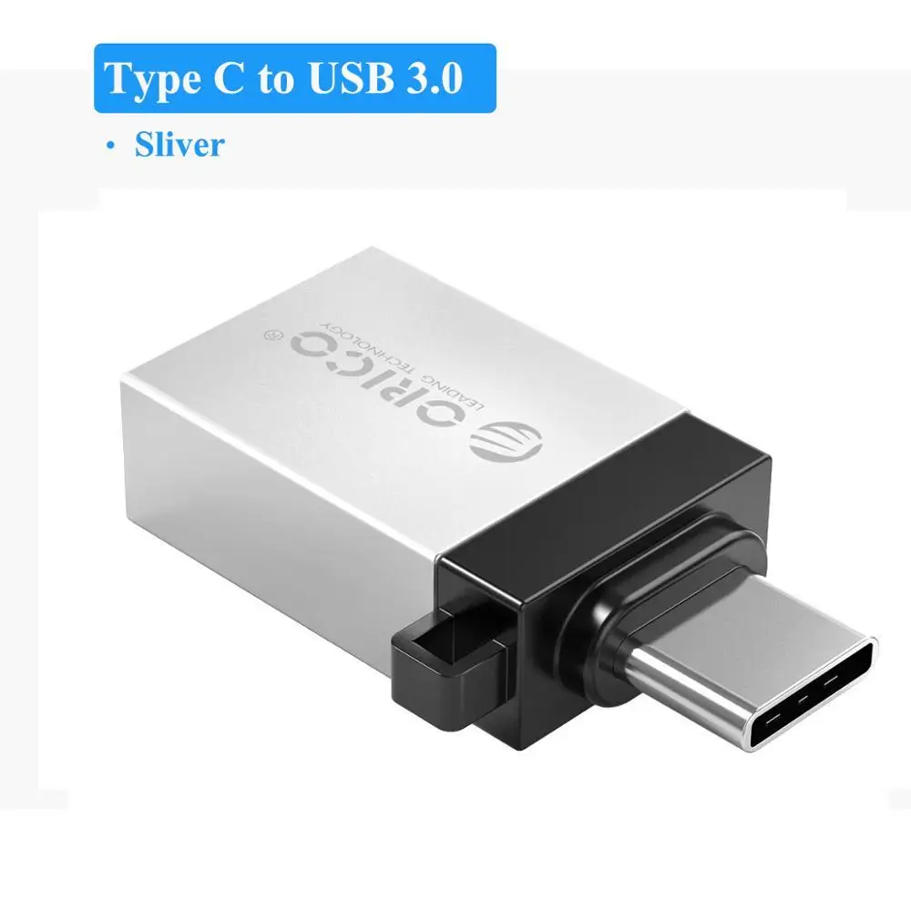 ORICO type C Мужской к USB3.0 Женский конвертер с функцией OTG USB3.0 5Gpbs скорость передачи строп дизайн для телефона планшета - Цвет: Sliver