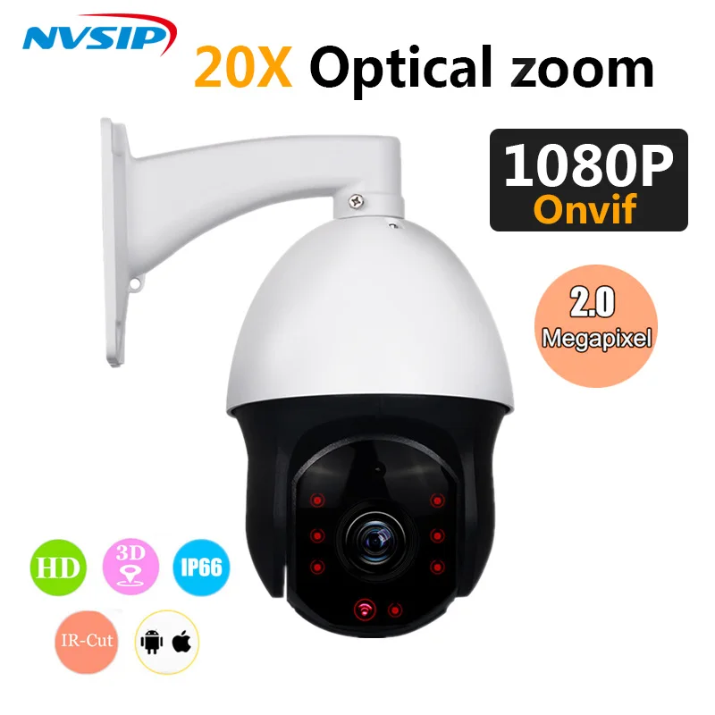CCTV камера IP 20X Zoom Высокоскоростная купольная сеть 1080P Автоматическое