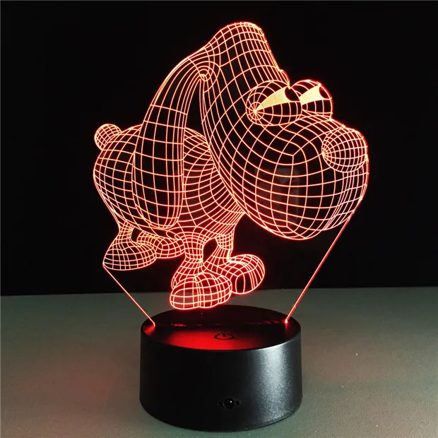 Светодиодная лампа с градиентом креативный светильник в виде милой собаки 3D