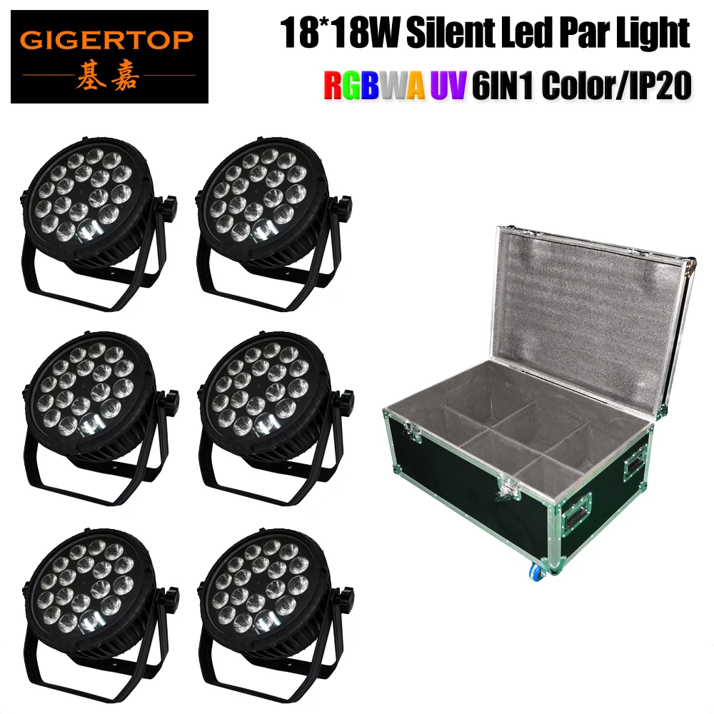 

6in1 Stackable Road Case 18x18W DMX512 Led Par Light For Professional Stage Lighting Disco DJ Stage Effect Lighting Indoor IP20