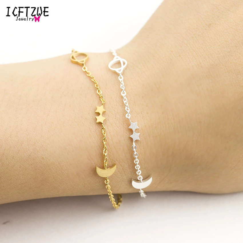 Вселенная планеты Шарм с Луной и звездой браслеты модные ювелирные изделия